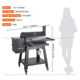 53" Heavy Duty Portable Wood Pellet BBQ Grill With Cart (93641572)