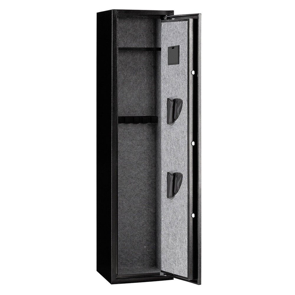 54 Inch Heavy Duty Biometric 5 Gun, Pistol & Long Rifle Security Safe W/ Removeable Shelf For Home & Office (93157284)