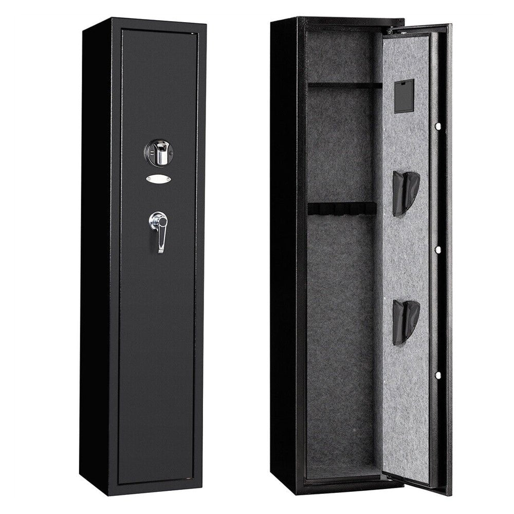 54 Inch Heavy Duty Biometric 5 Gun, Pistol & Long Rifle Security Safe W/ Removeable Shelf For Home & Office (93157284)