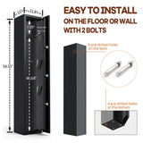 54 Inch Heavy Duty Biometric 5 Gun, Pistol & Long Rifle Security Safe W/ Removeable Shelf For Home & Office (93157284)
