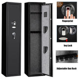 54 Inch Heavy Duty Biometric 5 Gun, Pistol & Long Rifle Security Safe W/ Removeable Shelf For Home & Office (93157284)