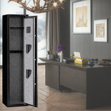 54 Inch Heavy Duty Biometric 5 Gun, Pistol & Long Rifle Security Safe W/ Removeable Shelf For Home & Office (93157284)