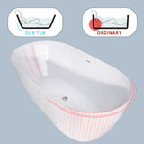 59" Freestanding Acrylic Oval Shape Soaking Tub With Integrated Slotted Overflow (95173864)