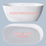 59" Freestanding Acrylic Oval Shape Soaking Tub With Integrated Slotted Overflow (95173864)