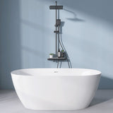 59" Freestanding Acrylic Oval Shape Soaking Tub With Integrated Slotted Overflow (95173864)