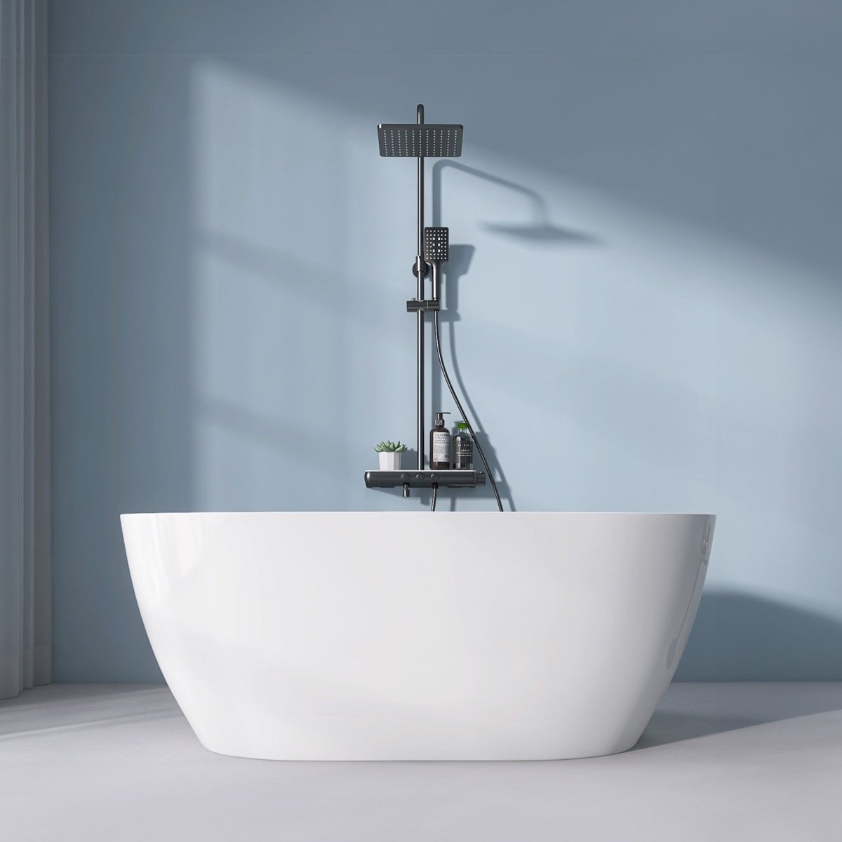 59" Freestanding Acrylic Oval Shape Soaking Tub With Integrated Slotted Overflow (95173864)