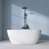 59" Freestanding Acrylic Oval Shape Soaking Tub With Integrated Slotted Overflow (95173864)