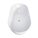 59" Freestanding Acrylic Oval Shape Soaking Tub With Integrated Slotted Overflow (95173864)