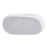 59" Freestanding Acrylic Oval Shape Soaking Tub With Integrated Slotted Overflow (95173864)