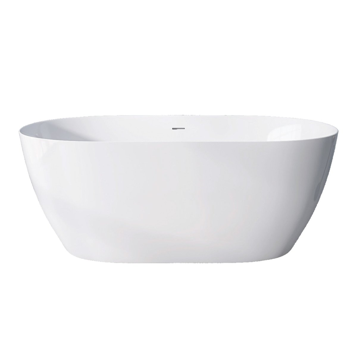 59" Freestanding Acrylic Oval Shape Soaking Tub With Integrated Slotted Overflow (95173864)