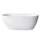59" Freestanding Acrylic Oval Shape Soaking Tub With Integrated Slotted Overflow (95173864)