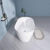59" Freestanding Acrylic Oval Shape Soaking Tub With Integrated Slotted Overflow (95173864)