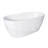 59" Freestanding Acrylic Oval Shape Soaking Tub With Integrated Slotted Overflow (95173864)