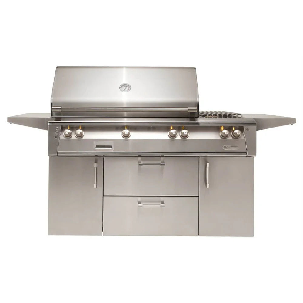 Alfresco 56" Standard Grill W/ Sideburner Cart LP