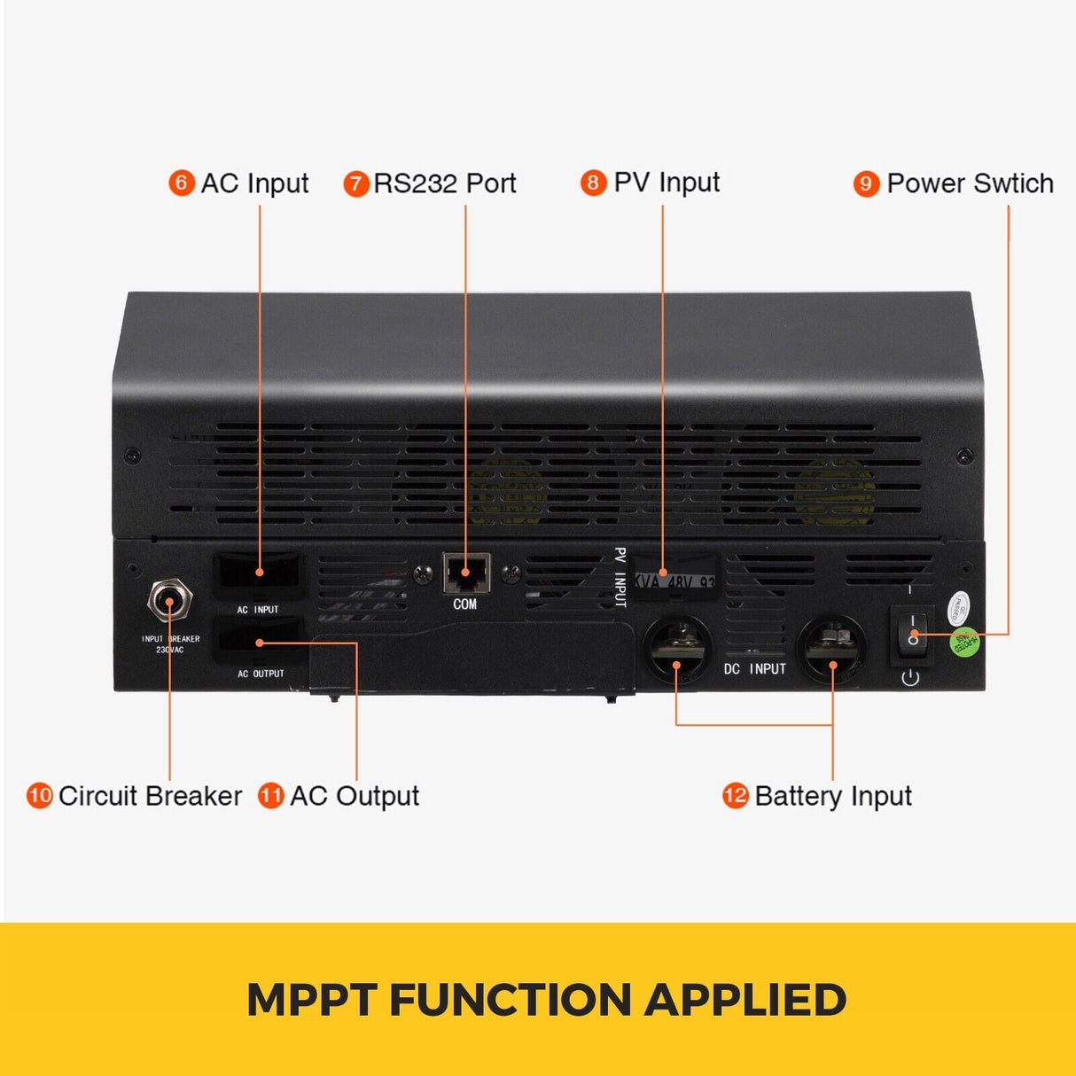 5KVA MPPT Hybrid Solar Inverter With Built-In 60A Pure Sine Charger Controller (92531074)