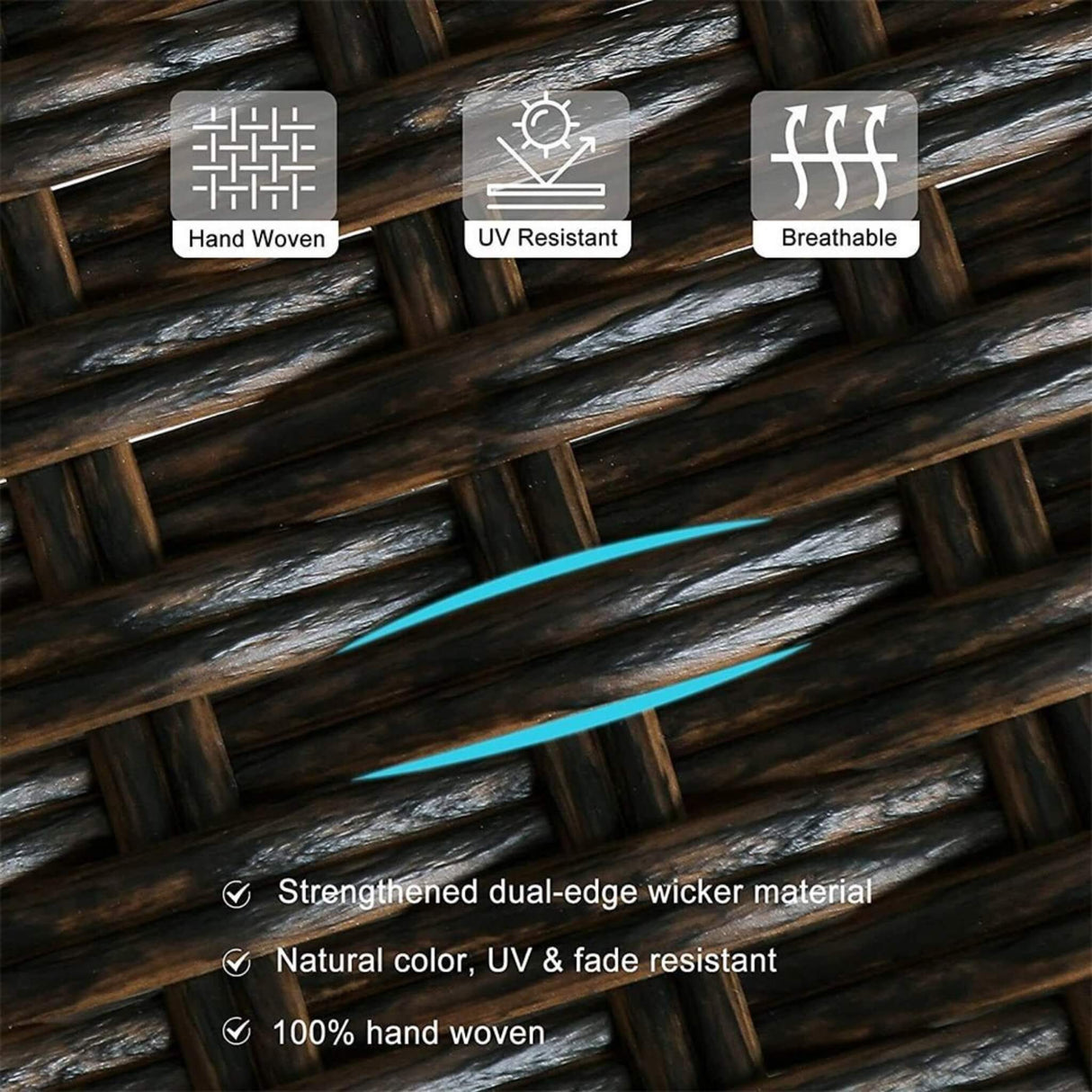 5PCS Outdoor Patio Rattan Dining Furniture Set With Swivel Armchairs (91823705)