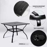 5PCS Outdoor Patio Rattan Dining Furniture Set With Swivel Armchairs (91823705)