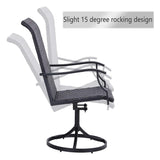 5PCS Outdoor Patio Rattan Dining Furniture Set With Swivel Armchairs (91823705)