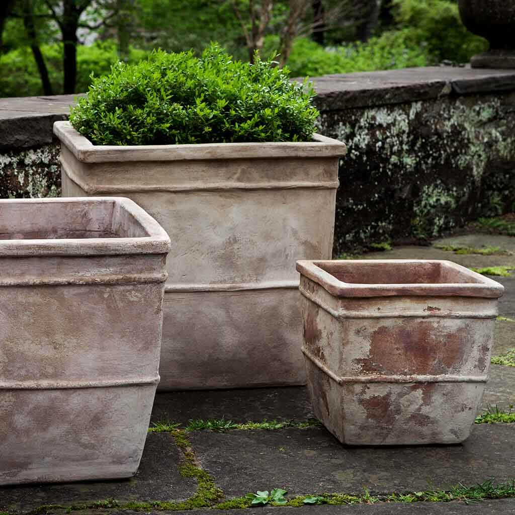 Campania Antico Square Planter, Set of 2 - 6039-6603