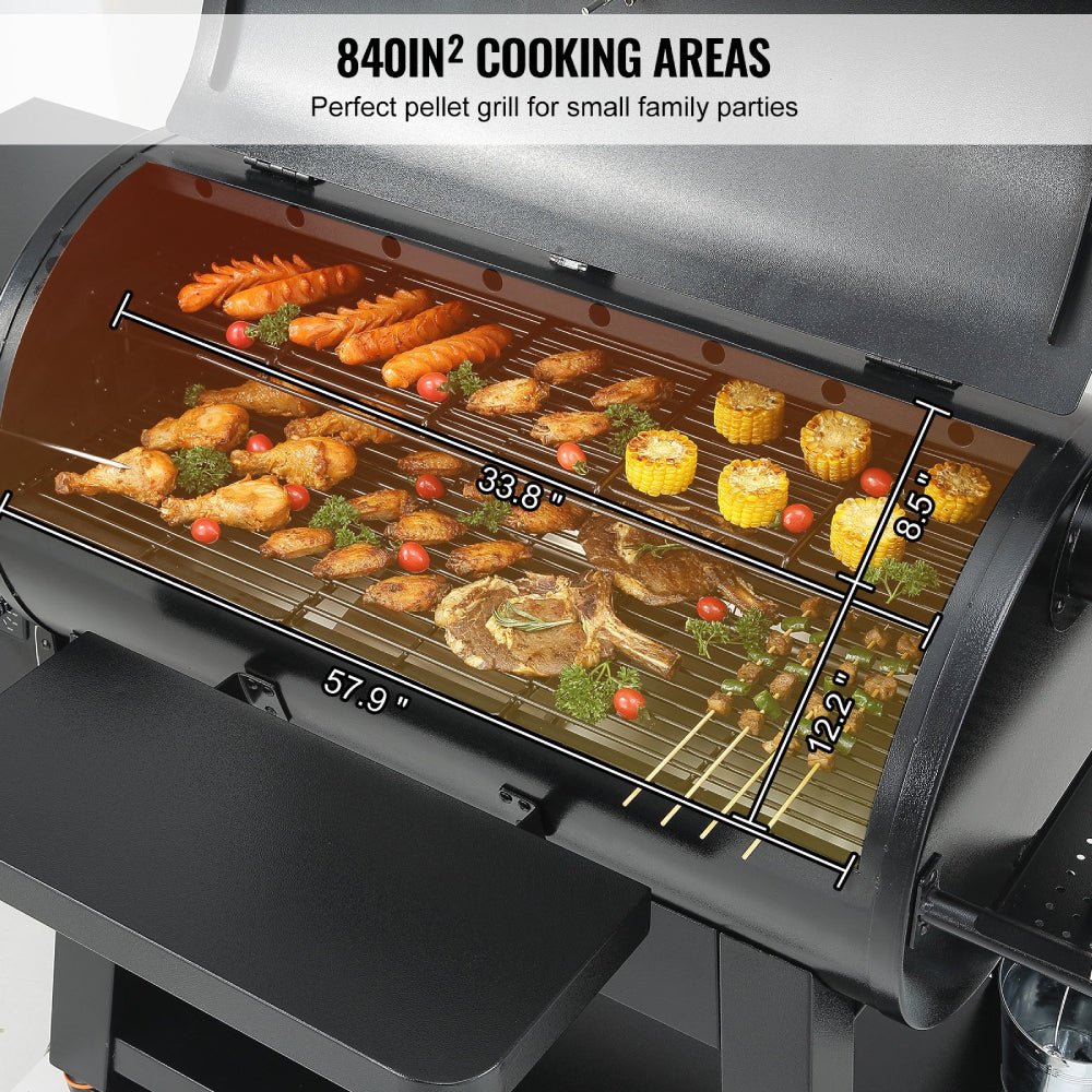 62" Heavy Duty Portable Wood Pellet BBQ Grill With Cart