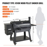 62" Heavy Duty Portable Wood Pellet BBQ Grill With Cart