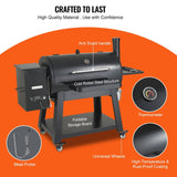 62" Heavy Duty Portable Wood Pellet BBQ Grill With Cart