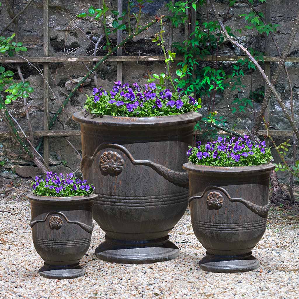 Campania Coquille Anduze Urn Planter, Set of 3 - 6360-1503
