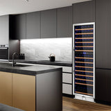 67" Large Freestanding Dual Zone Wine Bottle Cooler Refrigerator Chiller, 154 Bottles (96410372)