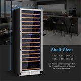 67" Large Freestanding Dual Zone Wine Bottle Cooler Refrigerator Chiller, 154 Bottles (96410372)