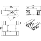 Katool KT-X80 8000lbs Mid Rise Scissor Lift