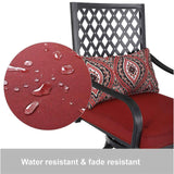 6PCS Outdoor Patio Bar Set Dining Table With Umbrella & Swivel Bar Stools - Umbrella Base NOT included (97053218)