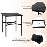 6PCS Outdoor Patio Bar Set Dining Table With Umbrella & Swivel Bar Stools - Umbrella Base NOT included (97053218)