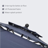 6PCS Outdoor Patio Bar Set Dining Table With Umbrella & Swivel Bar Stools - Umbrella Base NOT included (97053218)