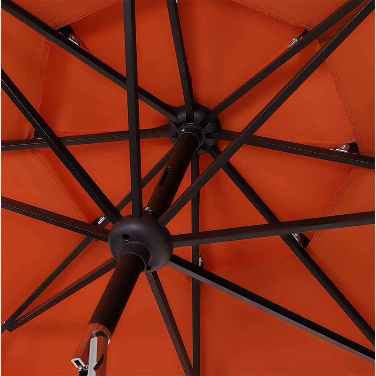 6PCS Outdoor Patio Bar Set Dining Table With Umbrella & Swivel Bar Stools - Umbrella Base NOT included (97053218)