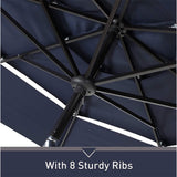 6PCS Outdoor Patio Bar Set Dining Table With Umbrella & Swivel Bar Stools - Umbrella Base NOT included (97053218)