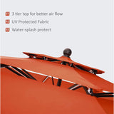 6PCS Outdoor Patio Bar Set Dining Table With Umbrella & Swivel Bar Stools - Umbrella Base NOT included (97053218)