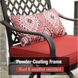 6PCS Outdoor Patio Bar Set Dining Table With Umbrella & Swivel Bar Stools - Umbrella Base NOT included (97053218)