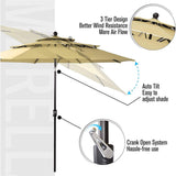 6PCS Outdoor Patio Bar Set Dining Table With Umbrella & Swivel Bar Stools - Umbrella Base NOT included (97053218)