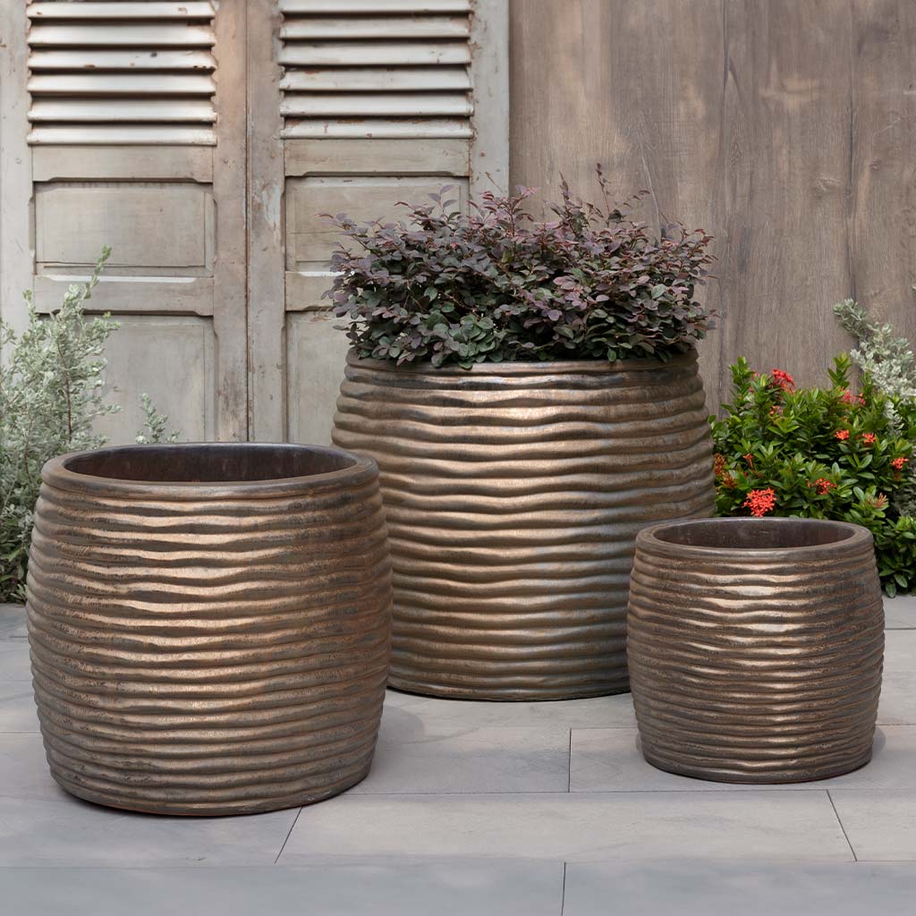 Campania Montauk Planter, Tall, Set of 3 - 7004-0103