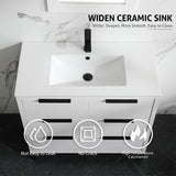 72'' Bathroom Vanity Set With Ceramic Sinks And MDF Drawer Cabinets (96471852)