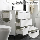 72'' Bathroom Vanity Set With Ceramic Sinks And MDF Drawer Cabinets (96471852)