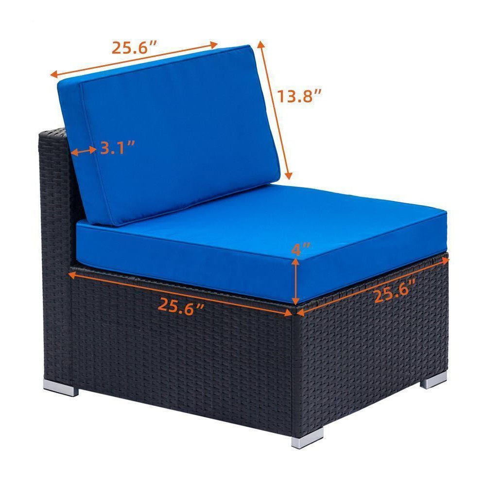 7PCS Outdoor Cushioned Patio Rattan Wicker Sofa Sectional Furniture Set (93875941)