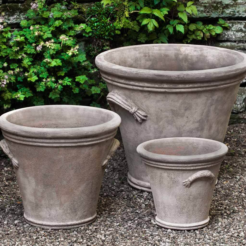 Campania Fluted Handle Planter, Set of 3 - 8118-0103