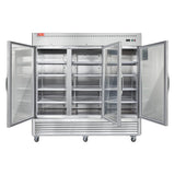 82" Commercial Stainless Steel Upright Display 3 Section Merchandiser Refrigerator (93815724)
