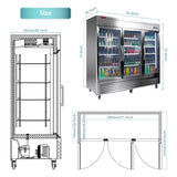 82" Commercial Stainless Steel Upright Display 3 Section Merchandiser Refrigerator (93815724)