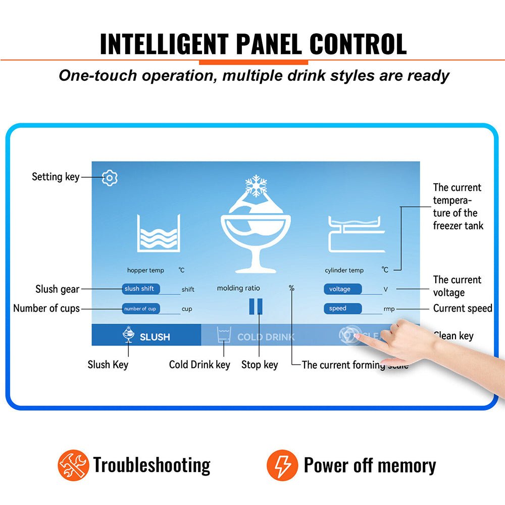 8L Commercial Single Frozen Margarita Ice Slushy Drink Maker Machine, 1050W (97420618)
