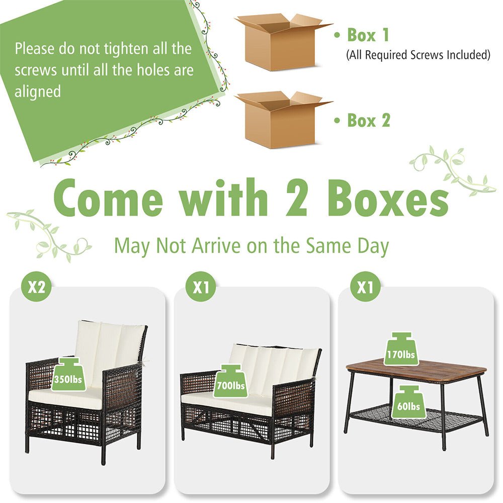8PCS Outdoor Patio Rattan Furniture Set W/ Cushioned Chairs & Wooden Table Top (91730284)