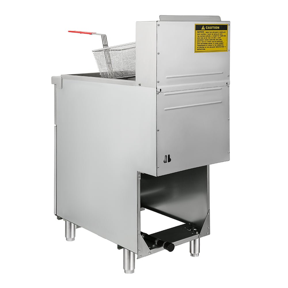 90K BTU Commercial Stainless Steel Natural Gas Powered Floor Deep Fryer With Baskets, 40-50 LBS (94753028)