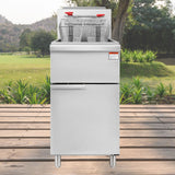 90K BTU Commercial Stainless Steel Natural Gas Powered Floor Deep Fryer With Baskets, 40-50 LBS (94753028)