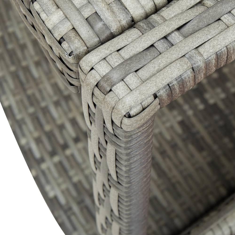 9FT Premium Round Outdoor Rattan Hot Tub Surround Frame With Storage Compartment, Gray (96315274)